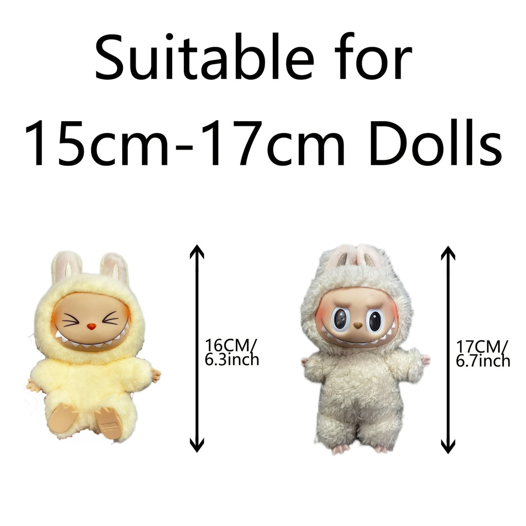 6.69inch Doll Clothes For Labubu With 3 Outfits - Stylish Fisherman Hat & Sweaters & Pants Or Skirt Set For 6.69inch Dolls, Adorable Labubu Accessories For Play & Display (Not Included Shoes & Doll)
