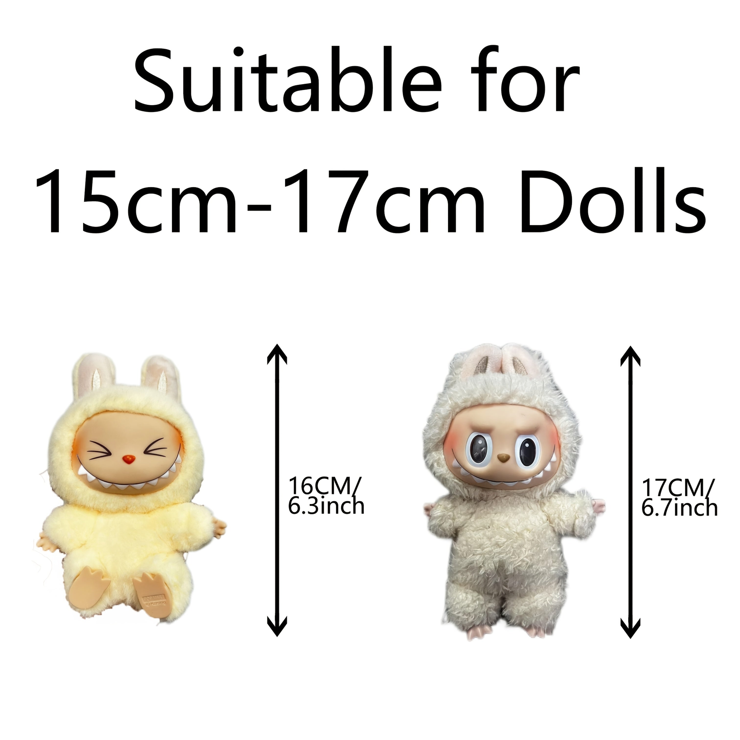 6.69inch Doll Clothes For Labubu With 3 Outfits - Stylish Fisherman Hat & Sweaters & Pants Or Skirt Set For 6.69inch Dolls, Adorable Labubu Accessories For Play & Display (Not Included Shoes & Doll)