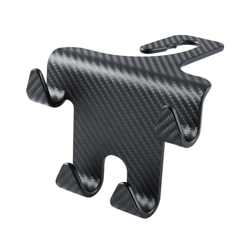 Car Seat Headrest Hook Carbon Fiber Universal Mobile Phone Holder Vehicle Holder Handbag Purse Coat Car Interior Accessories