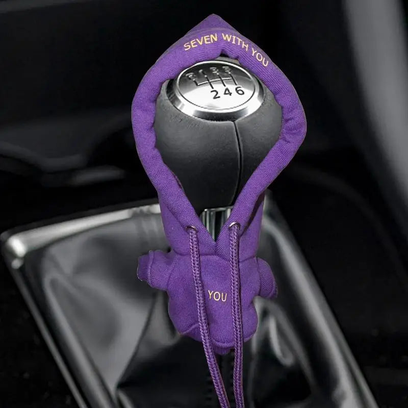 Car Shift Knob Cover Fashion Hoodie Gear Handle Gear Lever Decorative Cover Manual or Automatic Car Interior Accessories Decor