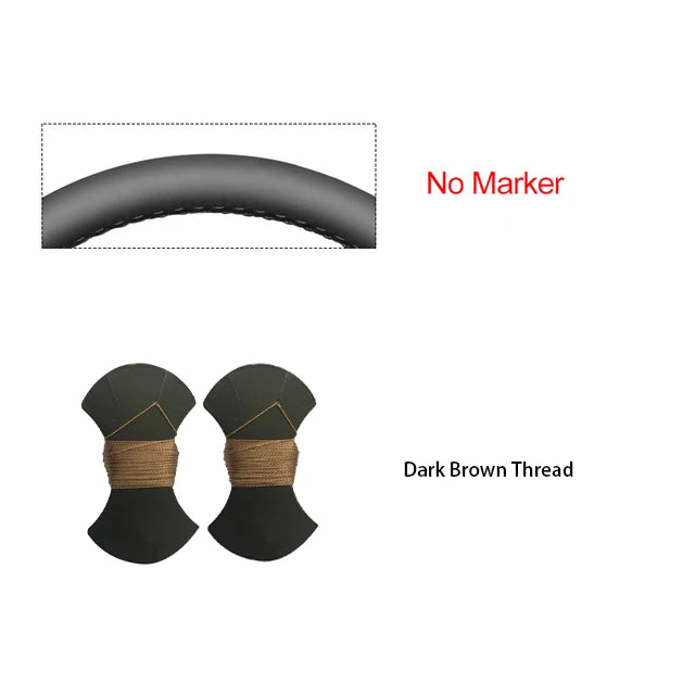 Black Faux Leather Car Steering Wheel Cover For Toyota Land Cruiser 80 Series 1990-1997