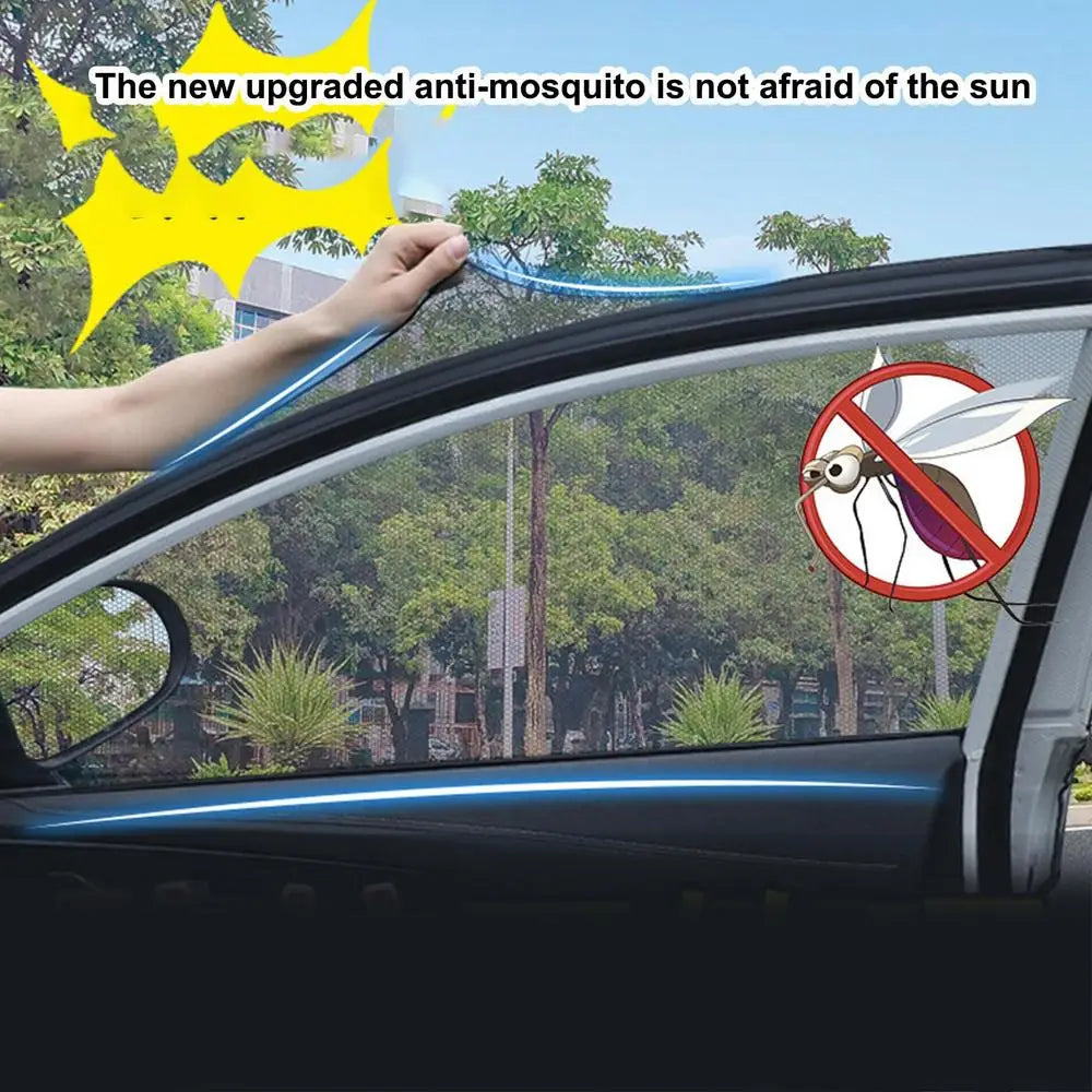 Thermal Insulation Sunshade Breathable Car Side Window Sunshade Curtains Auto Mosquito Curtain Clear Rear View Mirror Effect