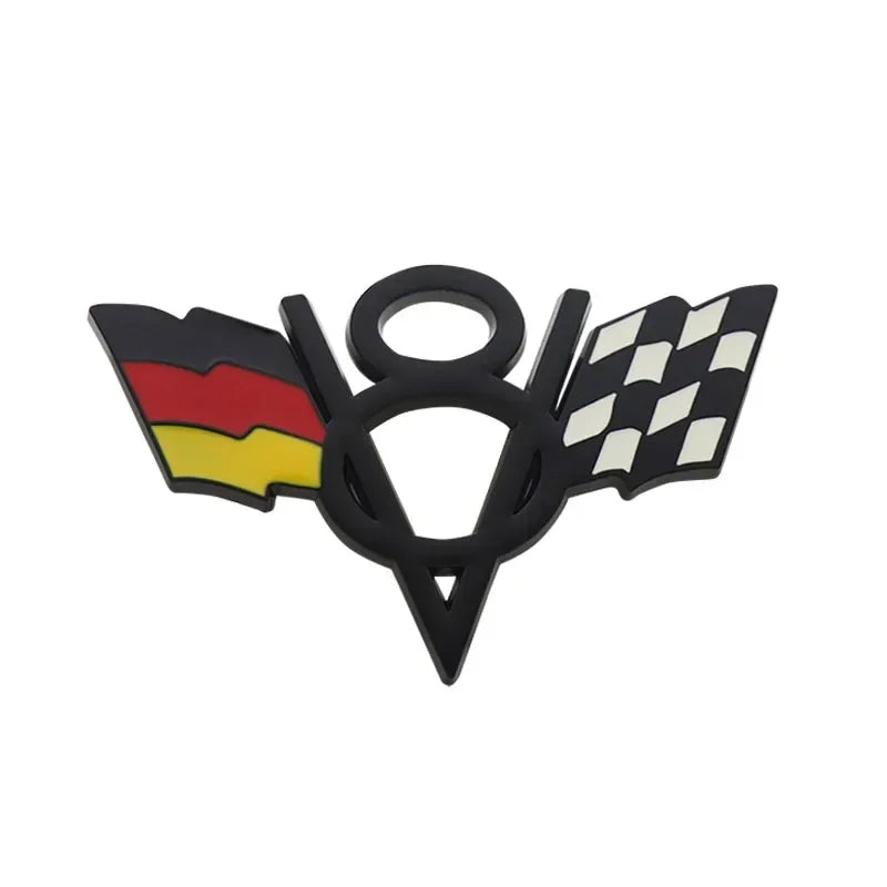 Chrome American flag V8 V 8 Italy UK Germany US National Flag for Fender trunk Rear Bonnet Nameplate Decal Emblem Badge Sticker