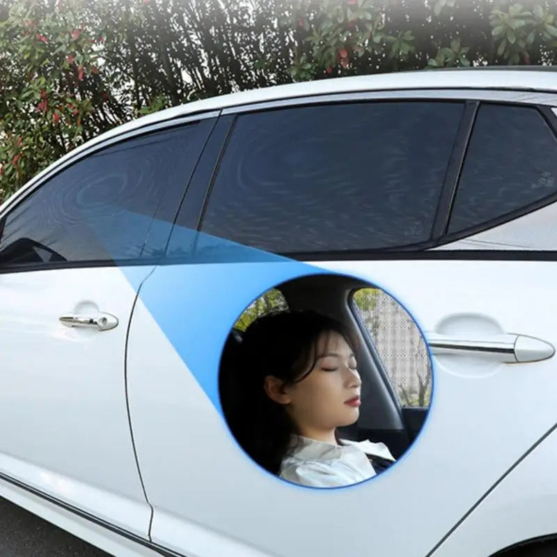 Thermal Insulation Sunshade Breathable Car Side Window Sunshade Curtains Auto Mosquito Curtain Clear Rear View Mirror Effect