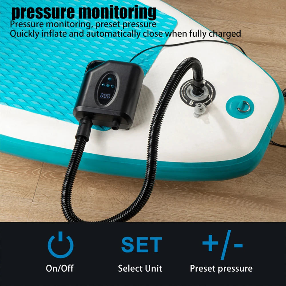Electric Inflation Pump 20PSI High Pressure Smart SUP Air Pump Intelligent Dual Stage Inflation Deflation For Car Paddle Boards