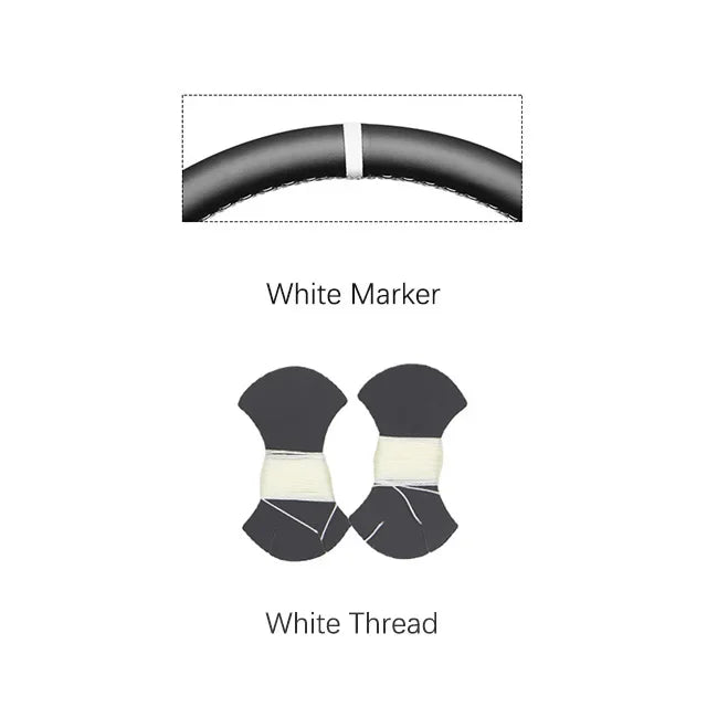 Black Faux Leather Car Steering Wheel Cover For Toyota Land Cruiser 80 Series 1990-1997