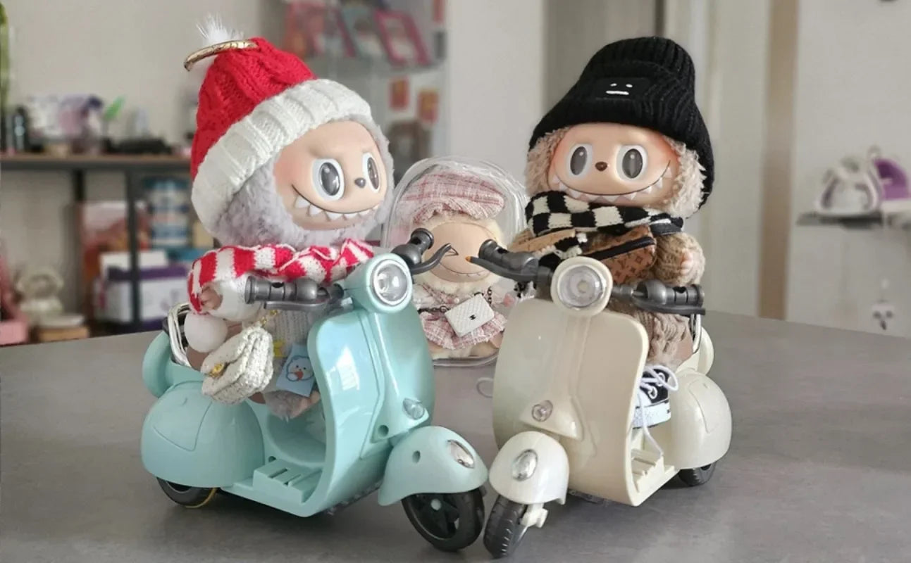 Labubu Accessories Labubu Have A Seat Toy  Labubu Scooter with LED Lights & Music Cute Desk Decor for Labubu Doll Collectors