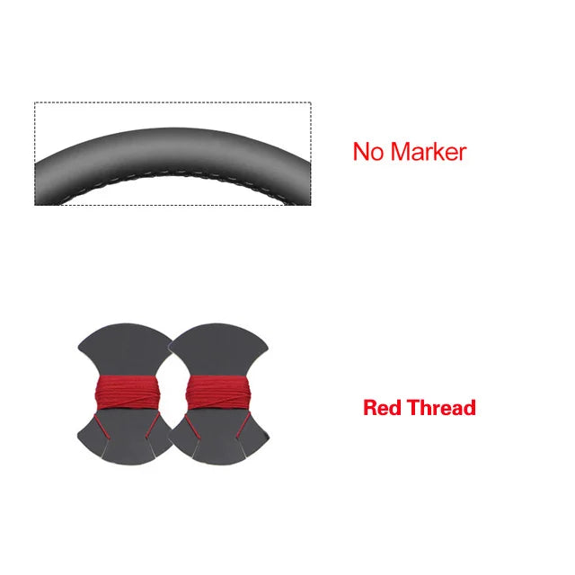 Black Faux Leather Car Steering Wheel Cover For Toyota Land Cruiser 80 Series 1990-1997