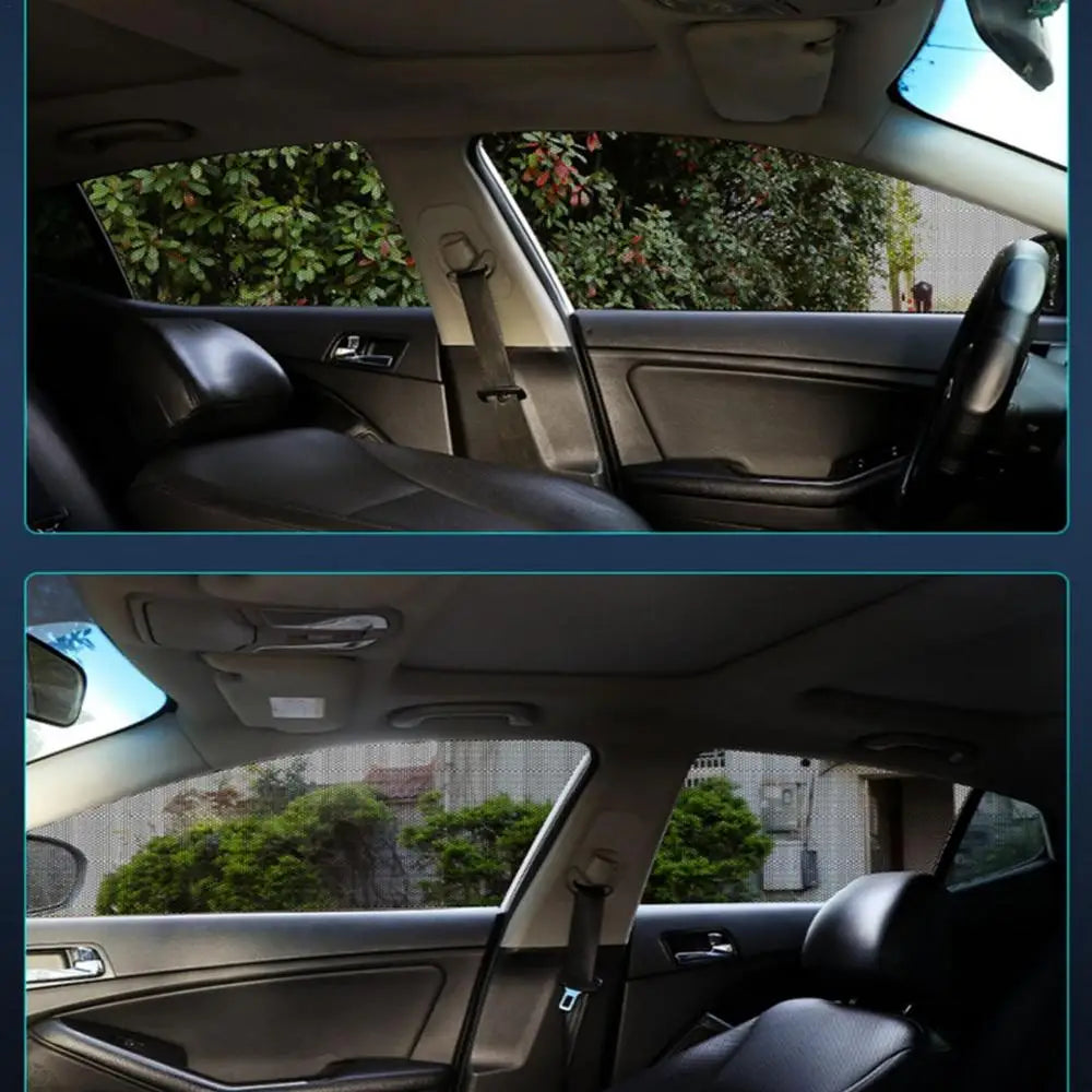 Thermal Insulation Sunshade Breathable Car Side Window Sunshade Curtains Auto Mosquito Curtain Clear Rear View Mirror Effect