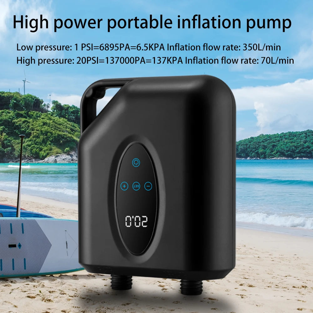Electric Inflation Pump 20PSI High Pressure Smart SUP Air Pump Intelligent Dual Stage Inflation Deflation For Car Paddle Boards