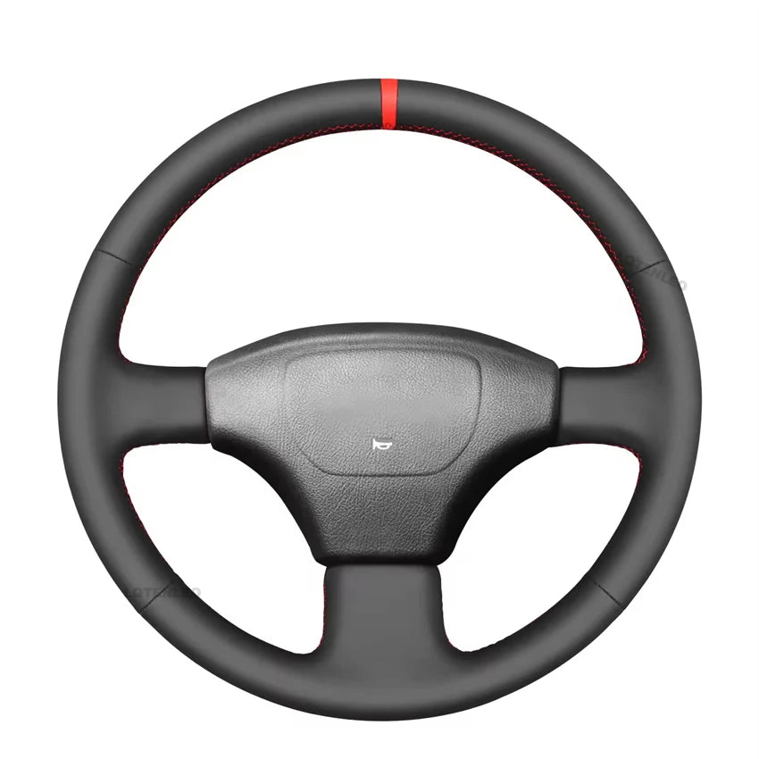 Black Faux Leather Car Steering Wheel Cover For Toyota Land Cruiser 80 Series 1990-1997