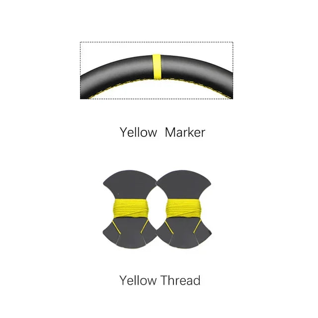 Black Faux Leather Car Steering Wheel Cover For Toyota Land Cruiser 80 Series 1990-1997