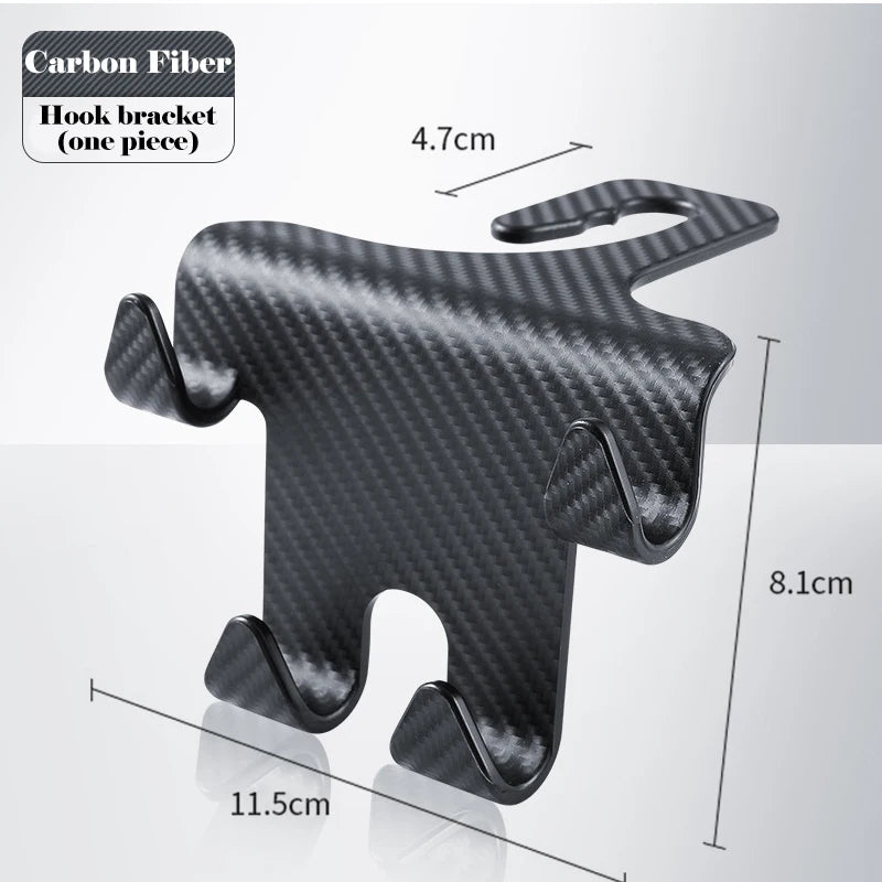 Car Seat Headrest Hook Carbon Fiber Universal Mobile Phone Holder Vehicle Holder Handbag Purse Coat Car Interior Accessories
