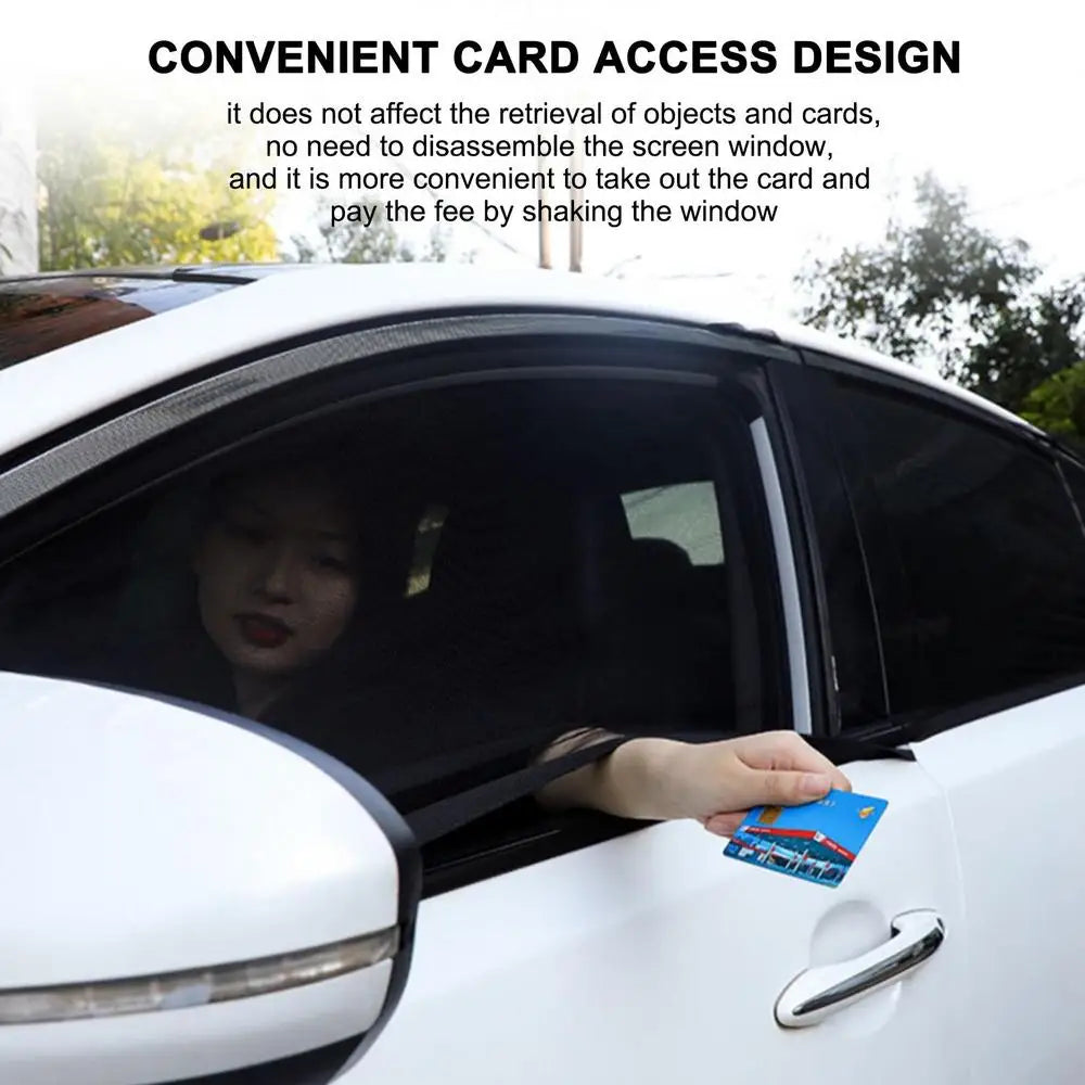 Thermal Insulation Sunshade Breathable Car Side Window Sunshade Curtains Auto Mosquito Curtain Clear Rear View Mirror Effect