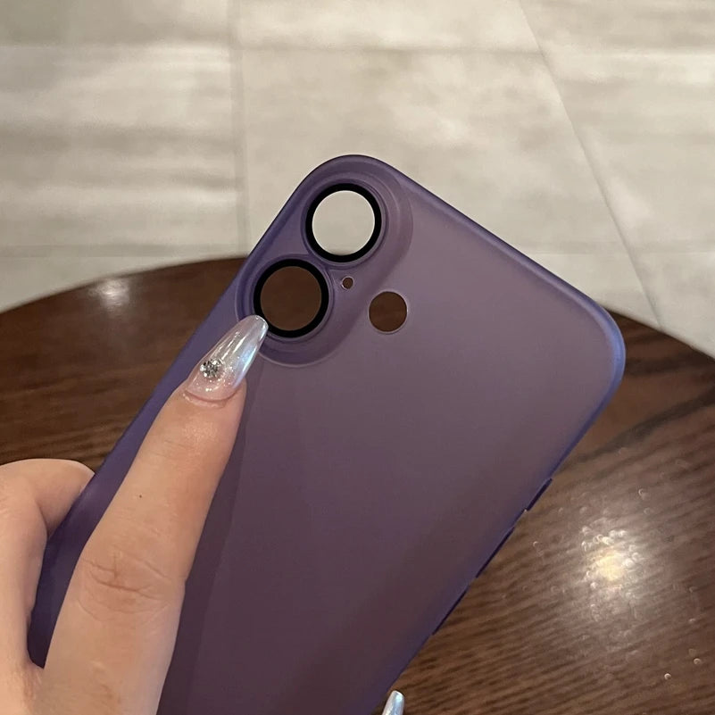 For iPhone 16 15 14 11 12 13 Pro Max Ultra Thin Case Slim Matte Frosted Cover for iPhone 16 Plus Camera Protector Phone Case