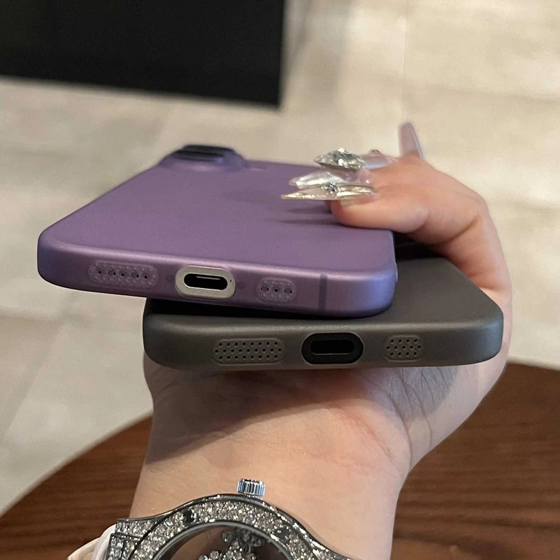 For iPhone 16 15 14 11 12 13 Pro Max Ultra Thin Case Slim Matte Frosted Cover for iPhone 16 Plus Camera Protector Phone Case