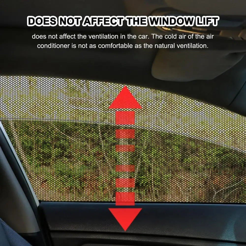Thermal Insulation Sunshade Breathable Car Side Window Sunshade Curtains Auto Mosquito Curtain Clear Rear View Mirror Effect