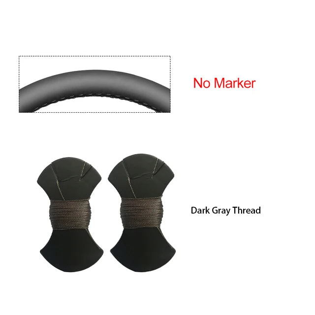 Black Faux Leather Car Steering Wheel Cover For Toyota Land Cruiser 80 Series 1990-1997
