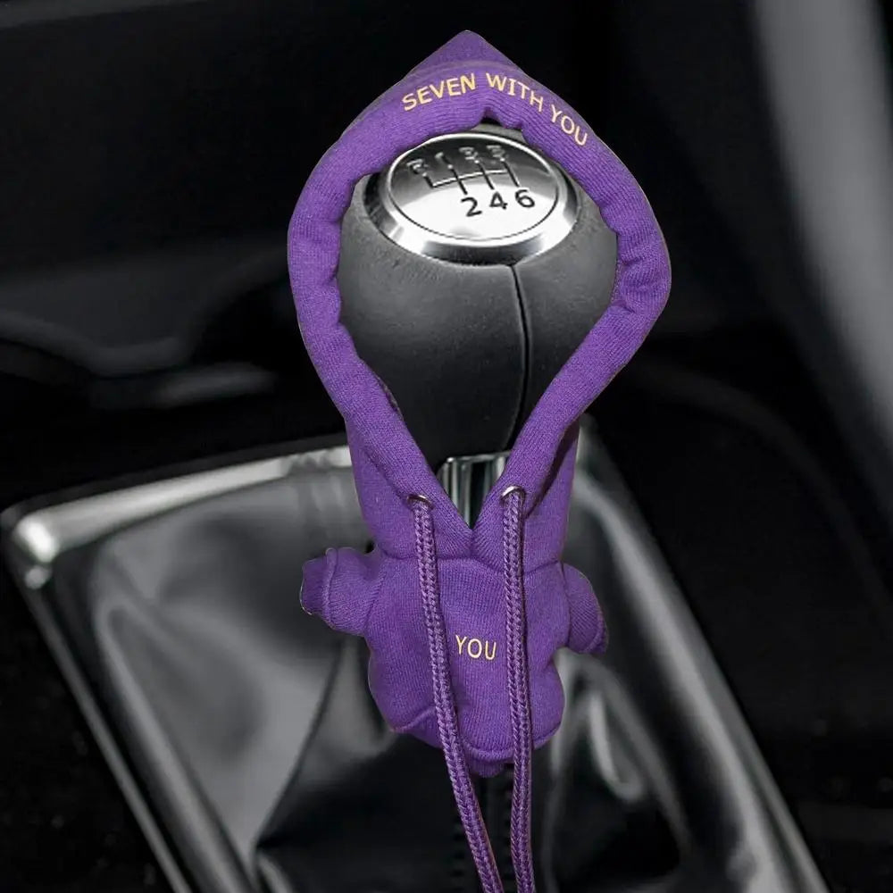 Car Shift Knob Cover Fashion Hoodie Gear Handle Gear Lever Decorative Cover Manual or Automatic Car Interior Accessories Decor