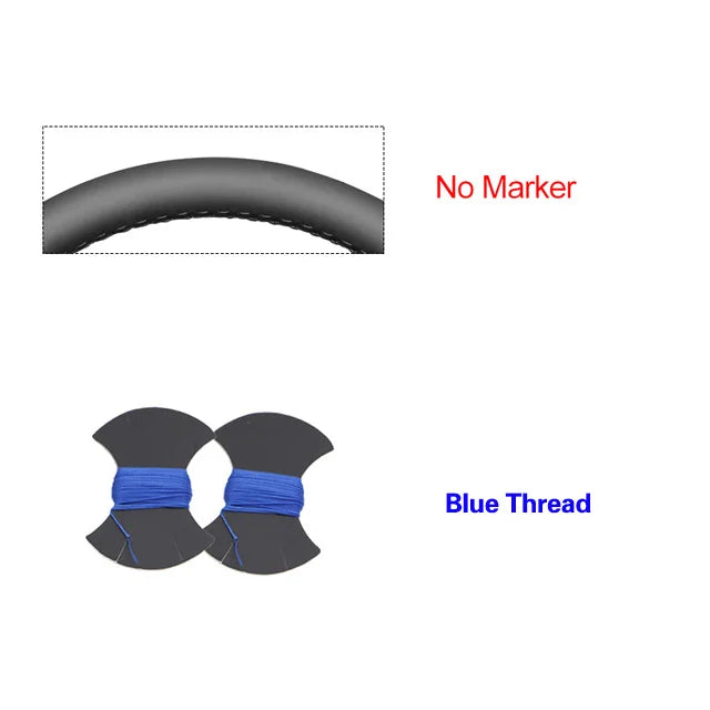 Black Faux Leather Car Steering Wheel Cover For Toyota Land Cruiser 80 Series 1990-1997
