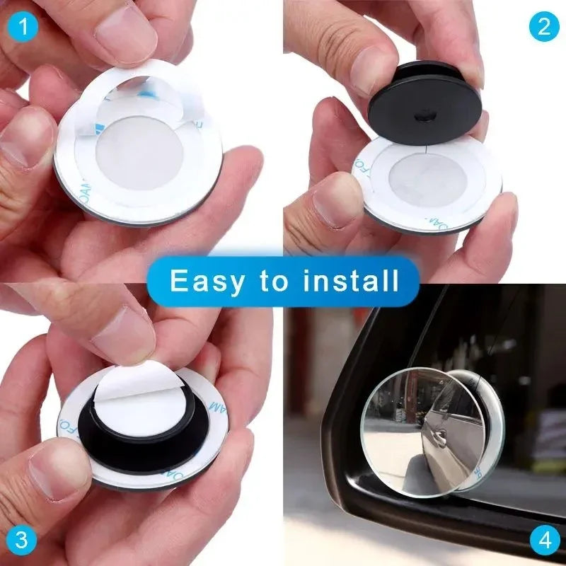 360 Degree Car Blind Spot Rear View Mirror Wide Angle Adjustable Small Round Mirror Car Reverse Auxiliary Rearview Convex Mirror