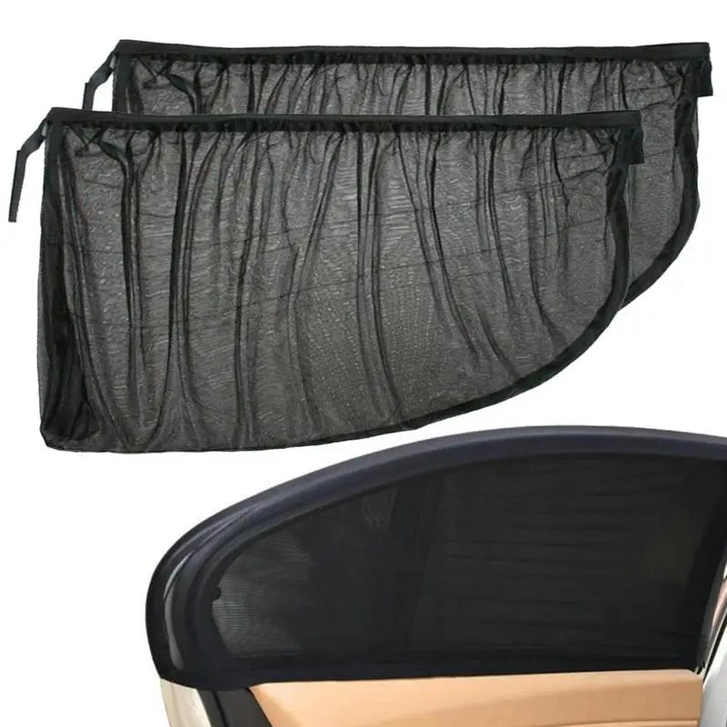 Thermal Insulation Sunshade Breathable Car Side Window Sunshade Curtains Auto Mosquito Curtain Clear Rear View Mirror Effect