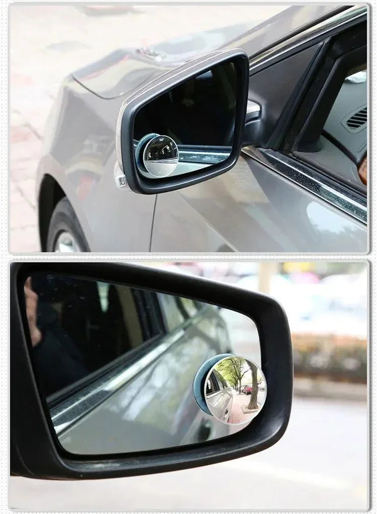 360 Degree Car Blind Spot Rear View Mirror Wide Angle Adjustable Small Round Mirror Car Reverse Auxiliary Rearview Convex Mirror
