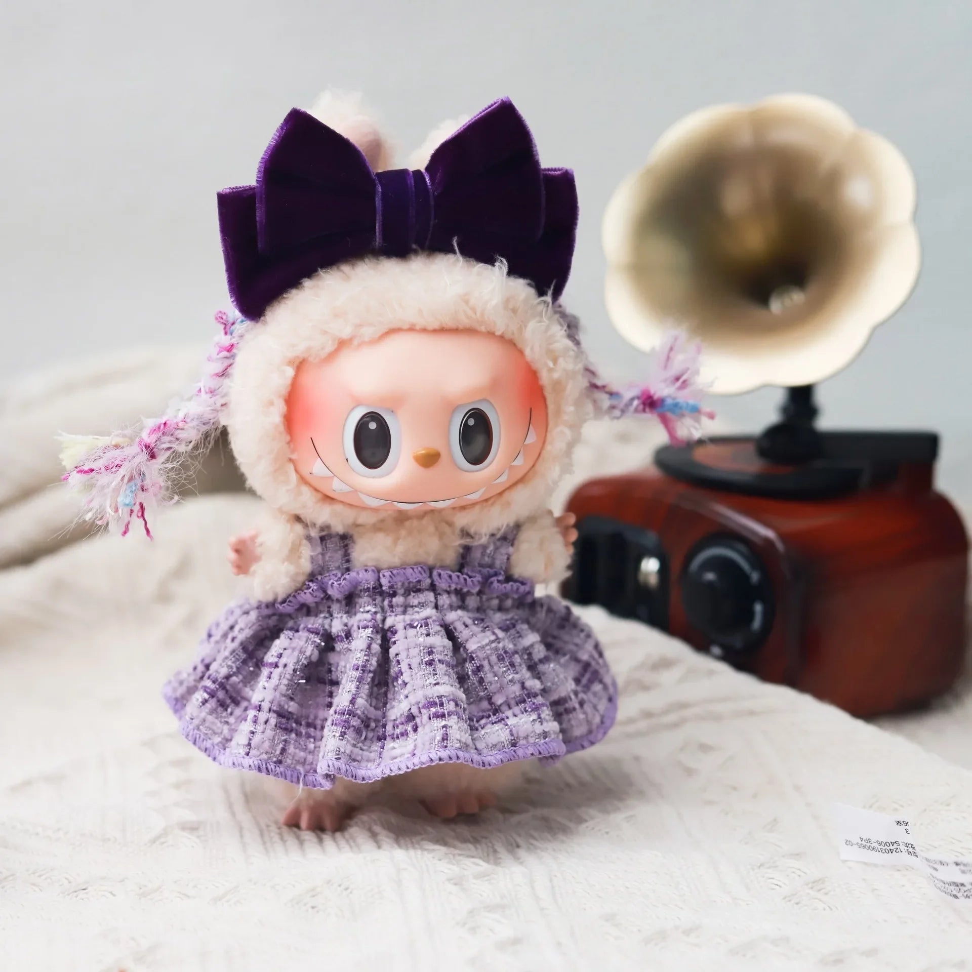 Labubu 3.0 Big Into Energy Doll Bow Decoration Set Macaron Headwear Small Braids & Bowknot Decoration