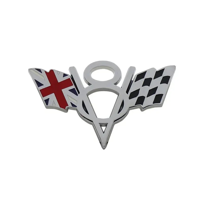 Chrome American flag V8 V 8 Italy UK Germany US National Flag for Fender trunk Rear Bonnet Nameplate Decal Emblem Badge Sticker