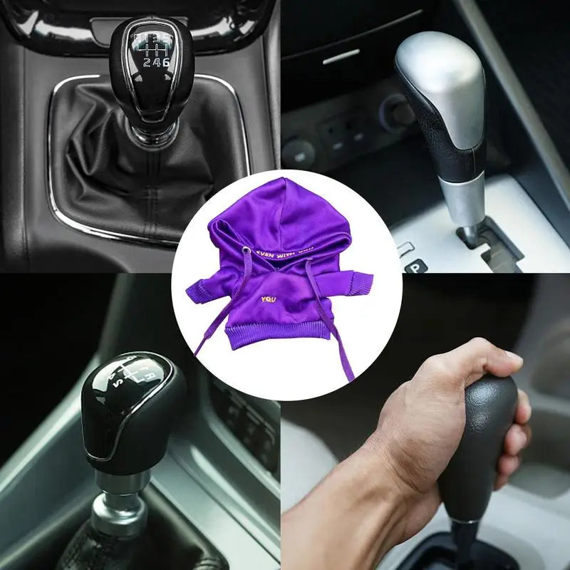Car Shift Knob Cover Fashion Hoodie Gear Handle Gear Lever Decorative Cover Manual or Automatic Car Interior Accessories Decor