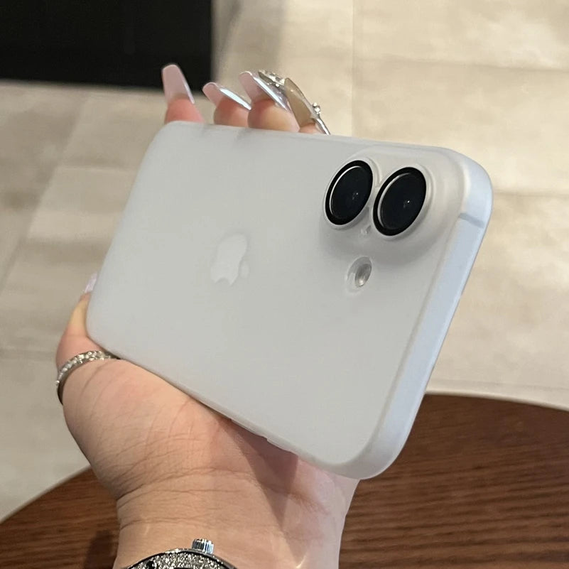 For iPhone 16 15 14 11 12 13 Pro Max Ultra Thin Case Slim Matte Frosted Cover for iPhone 16 Plus Camera Protector Phone Case