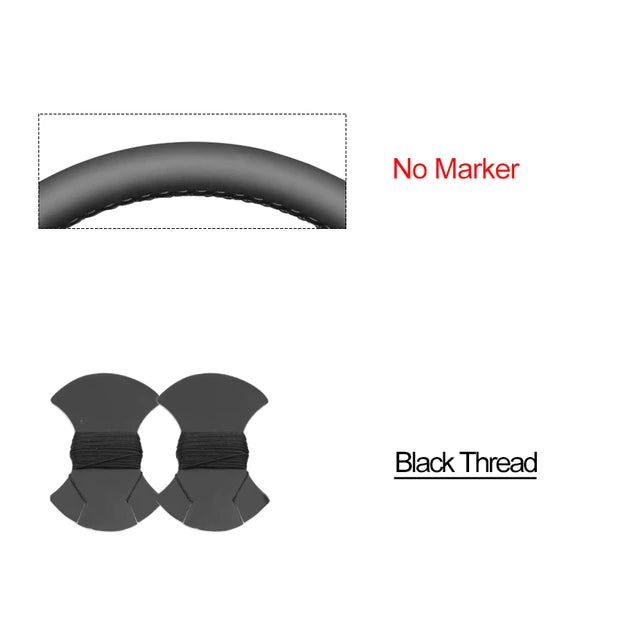 Black Faux Leather Car Steering Wheel Cover For Toyota Land Cruiser 80 Series 1990-1997