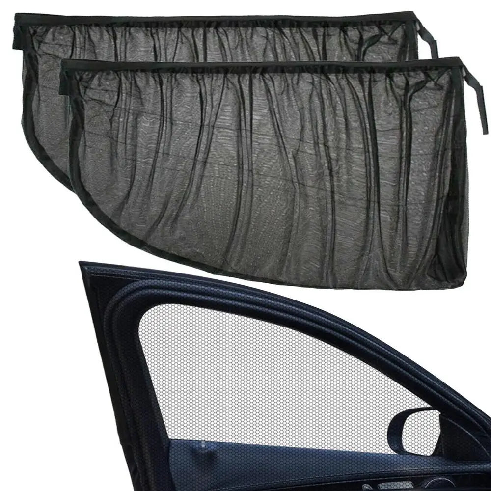 Thermal Insulation Sunshade Breathable Car Side Window Sunshade Curtains Auto Mosquito Curtain Clear Rear View Mirror Effect