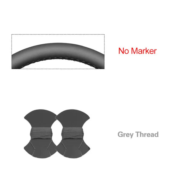 Black Faux Leather Car Steering Wheel Cover For Toyota Land Cruiser 80 Series 1990-1997