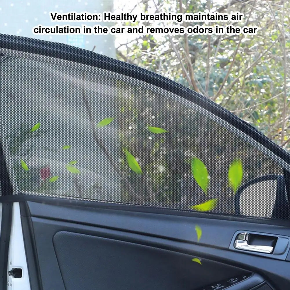 Thermal Insulation Sunshade Breathable Car Side Window Sunshade Curtains Auto Mosquito Curtain Clear Rear View Mirror Effect